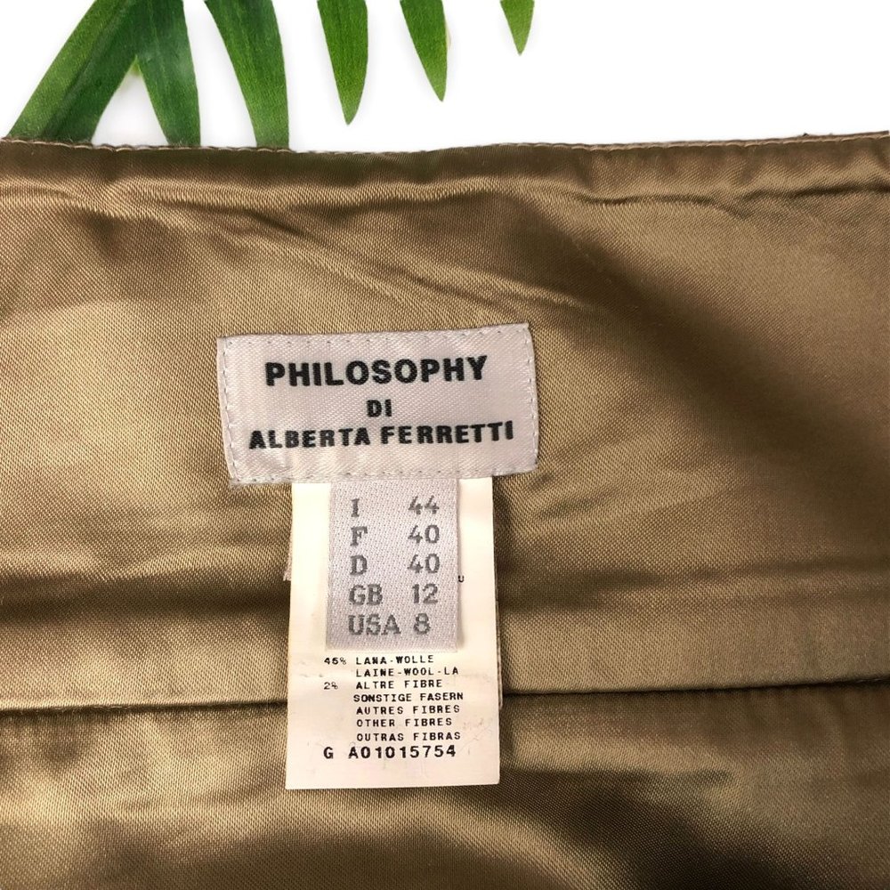 Philosophy Di Alberta Ferretti Camel Wool Skirt - Picture 7 of 9